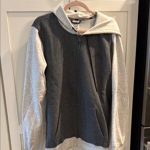 Adidas Gray and White Basketball Hoodie
